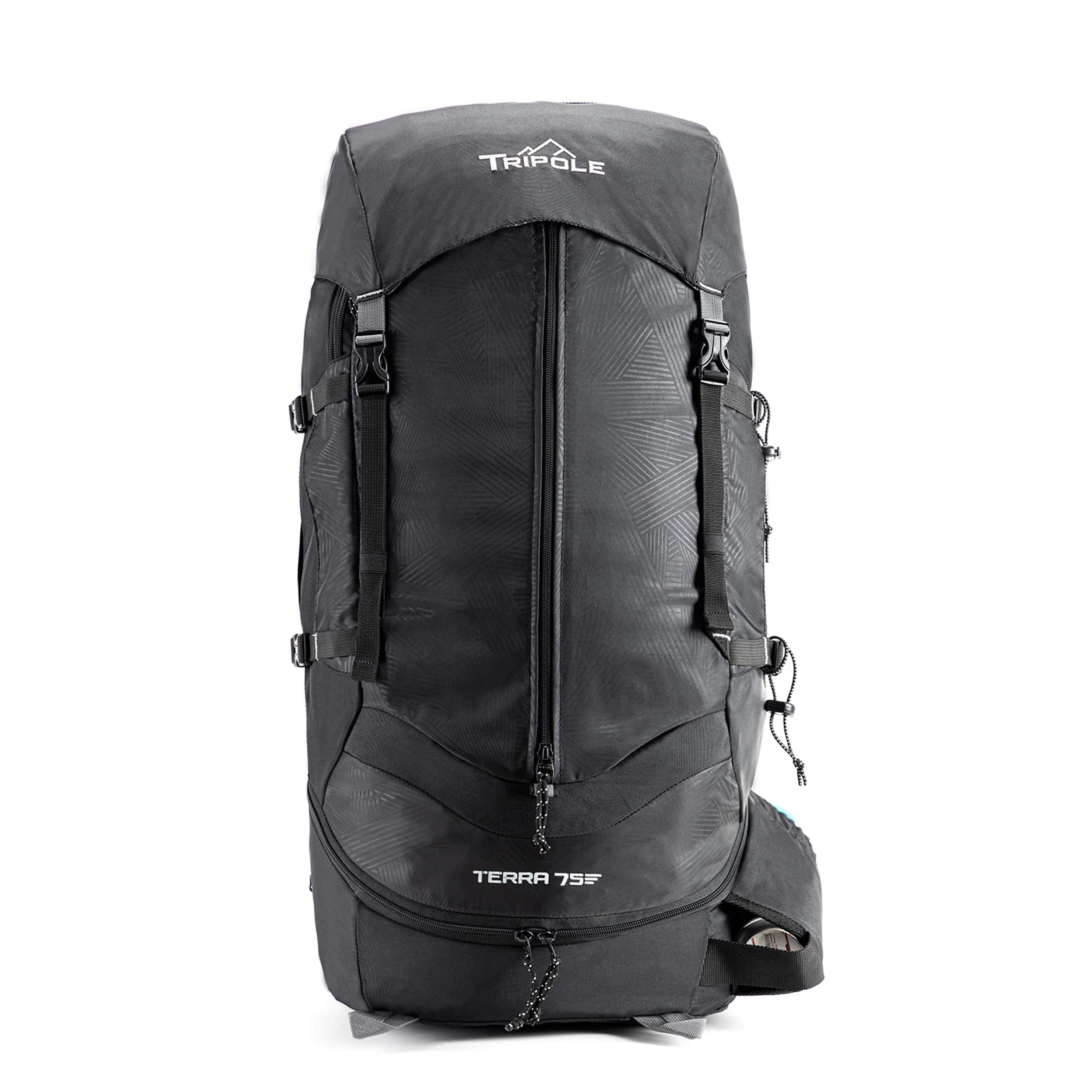 Trekking Rucksack with Front Opening, Rain Cover 75L
